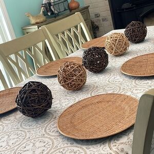 5 Large Rattan Wicker Decorative Balls Spheres
